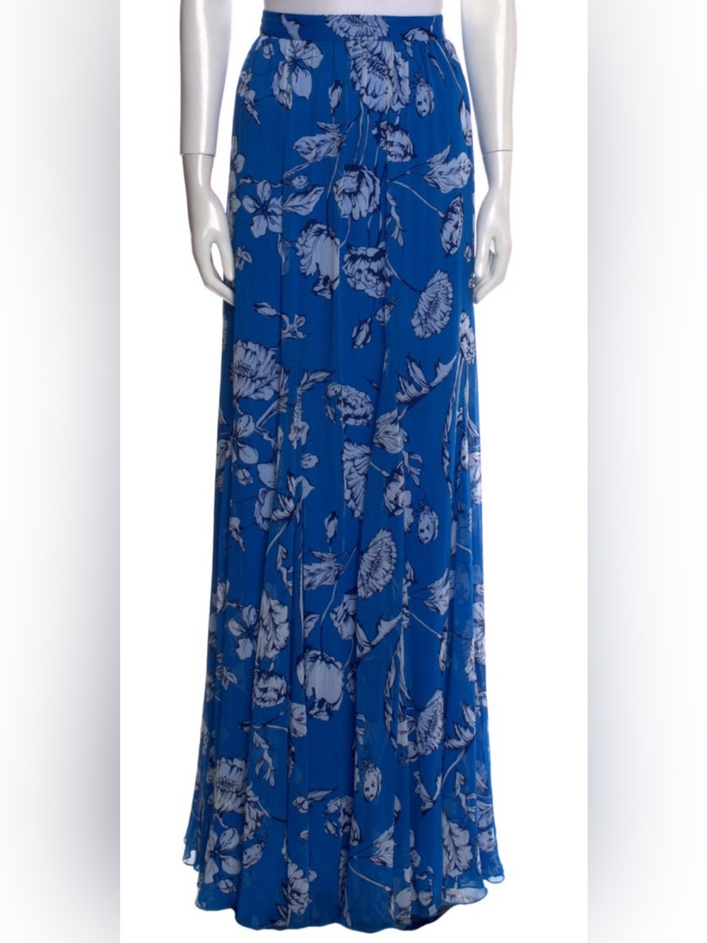 Alice + Olivia Blue Floral Maxi Skirt